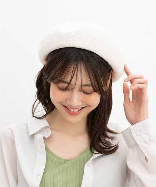 Honeys（ハニーズ）の「サーモニットベレー帽（ハンチング/ベレー帽・レディース・ブラック/ネイビー/アイボリー/グレー系その他・FREE）」の6枚目の写真