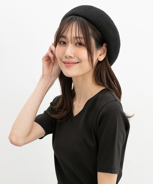 Honeys（ハニーズ）の「サーモニットベレー帽（ハンチング/ベレー帽・レディース・ブラック/ネイビー/アイボリー/グレー系その他・FREE）」の9枚目の写真