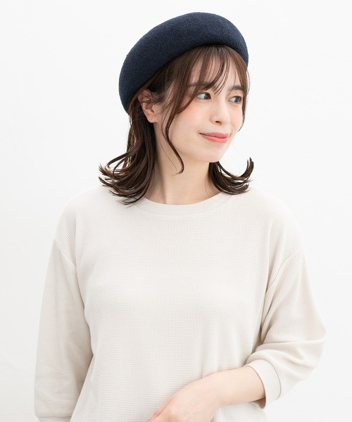 Honeys（ハニーズ）の「サーモニットベレー帽（ハンチング/ベレー帽・レディース・ブラック/ネイビー/アイボリー/グレー系その他・FREE）」の13枚目の写真