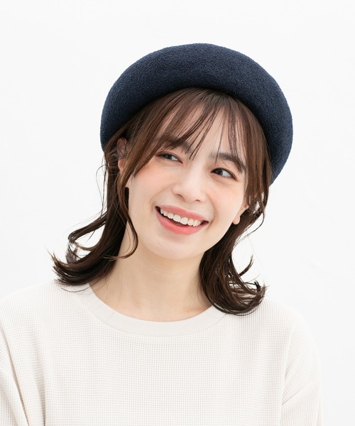 Honeys（ハニーズ）の「サーモニットベレー帽（ハンチング/ベレー帽・レディース・ブラック/ネイビー/アイボリー/グレー系その他・FREE）」の14枚目の写真