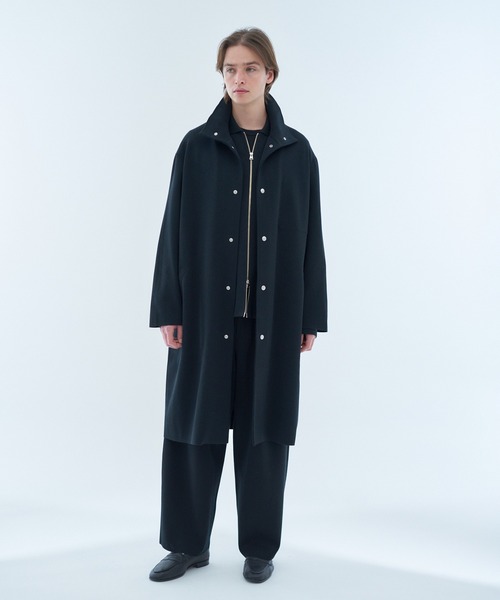 ESTNATION（エストネーション）の「ESTNATION / EIGHTEEN ミラノリブロングコート（ステンカラーコート・メンズ・ブラック・MEDIUM/LARGE）」の2枚目の写真