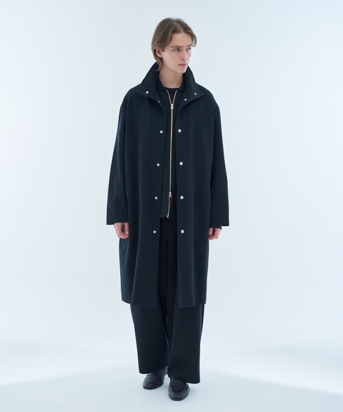 ESTNATION（エストネーション）の「ESTNATION / EIGHTEEN ミラノリブロングコート（ステンカラーコート・メンズ・ブラック・MEDIUM/LARGE）」の3枚目の写真