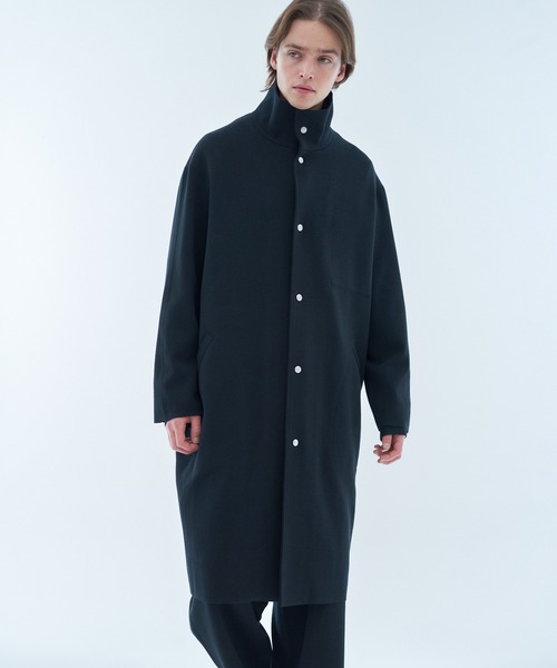 ESTNATION（エストネーション）の「ESTNATION / EIGHTEEN ミラノリブロングコート（ステンカラーコート・メンズ・ブラック・MEDIUM/LARGE）」の4枚目の写真