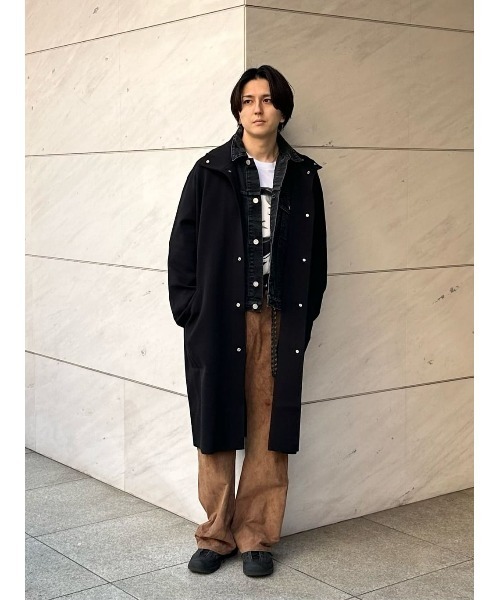 ESTNATION（エストネーション）の「ESTNATION / EIGHTEEN ミラノリブロングコート（ステンカラーコート・メンズ・ブラック・MEDIUM/LARGE）」の21枚目の写真