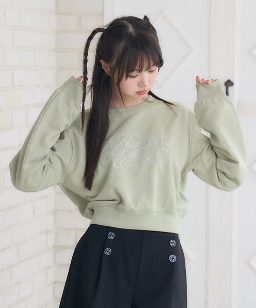 ems excite（エムズエキサイト）の「ラメ刺繍ロゴトレーナー（Tシャツ/カットソー・レディース・ホワイト系その他/ピンク/グリーン・FREE）」の19枚目の写真