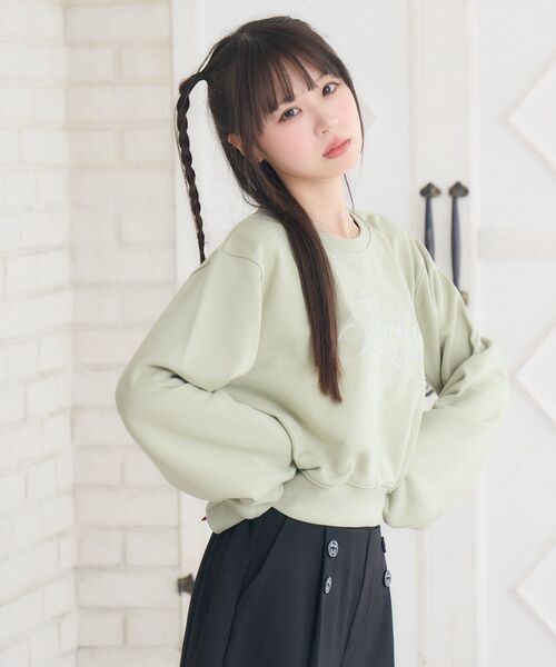 ems excite（エムズエキサイト）の「ラメ刺繍ロゴトレーナー（Tシャツ/カットソー・レディース・ホワイト系その他/ピンク/グリーン・FREE）」の20枚目の写真