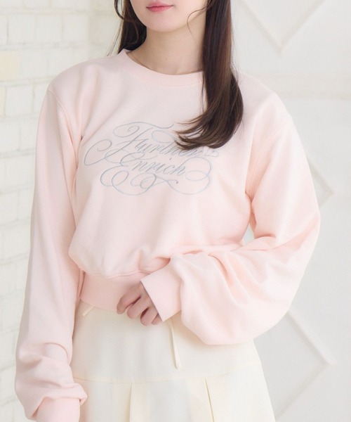 ems excite（エムズエキサイト）の「ラメ刺繍ロゴトレーナー（Tシャツ/カットソー・レディース・ホワイト系その他/ピンク/グリーン・FREE）」の3枚目の写真