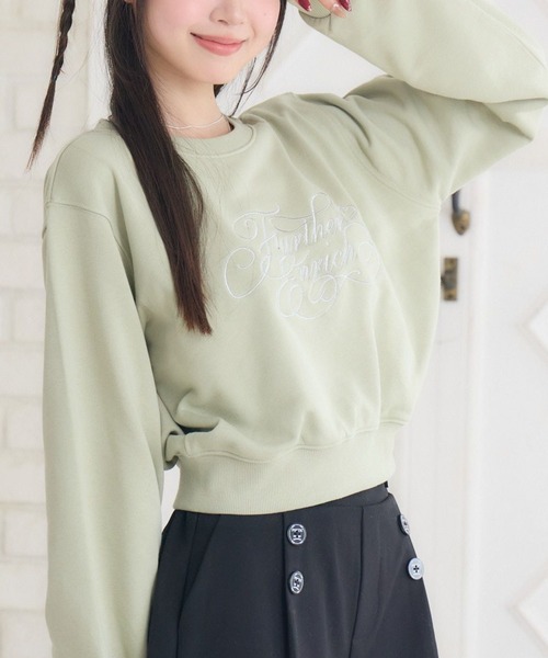 ems excite（エムズエキサイト）の「ラメ刺繍ロゴトレーナー（Tシャツ/カットソー・レディース・ホワイト系その他/ピンク/グリーン・FREE）」の2枚目の写真