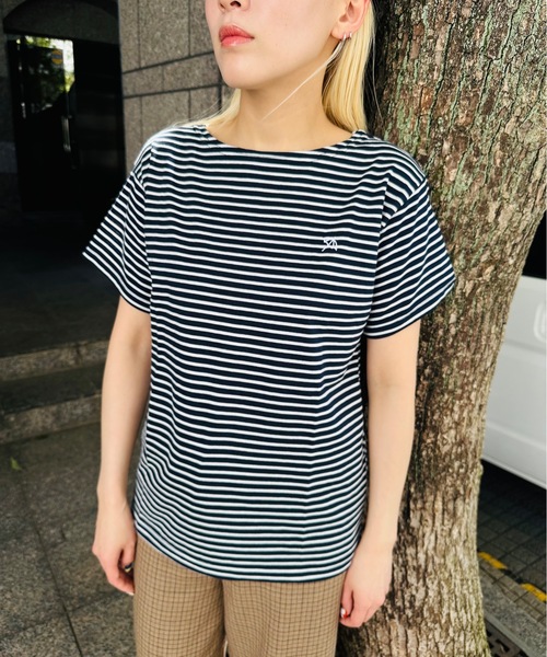 Arnie Arnold Palmer(アーニーアーノルドパーマー)の「Arnie Arnold Palmer / arnie 天竺ボーダーボートネックTシャツ / 8051569(Tシャツ/カットソー・レディース・ブラック/ネイビー/ブラウン・MEDIUM/LARGE)」の5枚目の写真