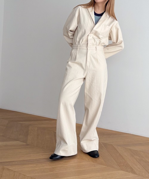 CANAL JEAN（キャナルジーン）の「Lakey Park　ヘリンボーンジャンプスーツ（つなぎ/オールインワン・レディース・キナリ・ONE SIZE）」の5枚目の写真