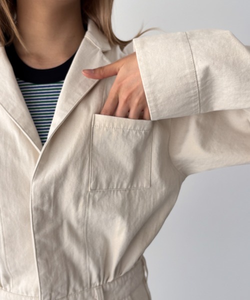 CANAL JEAN（キャナルジーン）の「Lakey Park　ヘリンボーンジャンプスーツ（つなぎ/オールインワン・レディース・キナリ・ONE SIZE）」の12枚目の写真