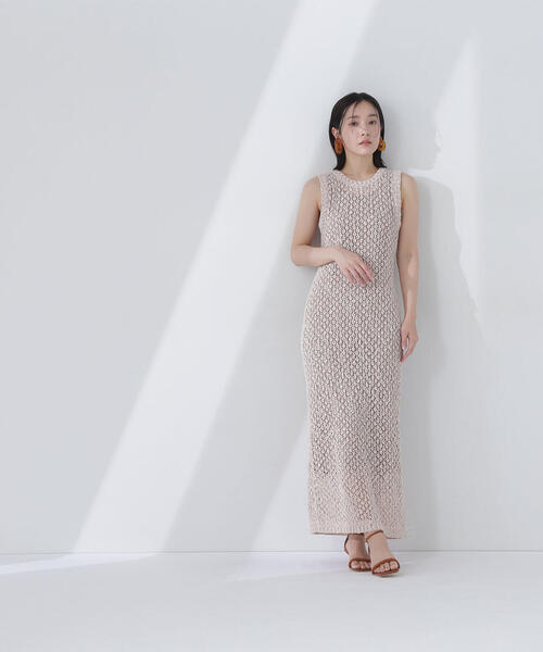 NATURAL BEAUTY BASIC(ナチュラルビューティーベーシック)の「◇メッシュナローニットワンピース(ワンピース・レディース・ベージュ系その他/ブラック系その他/レッド・MEDIUM/P/S)」の20枚目の写真