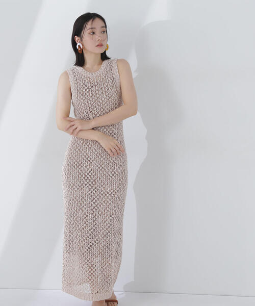 NATURAL BEAUTY BASIC(ナチュラルビューティーベーシック)の「◇メッシュナローニットワンピース(ワンピース・レディース・ベージュ系その他/ブラック系その他/レッド・MEDIUM/P/S)」の21枚目の写真