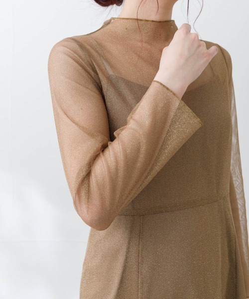 kaene（カエン）の「kaene　ラメチュールメロウワンピース（ワンピース・レディース・ゴールド系その他/ネイビー・38）」の9枚目の写真