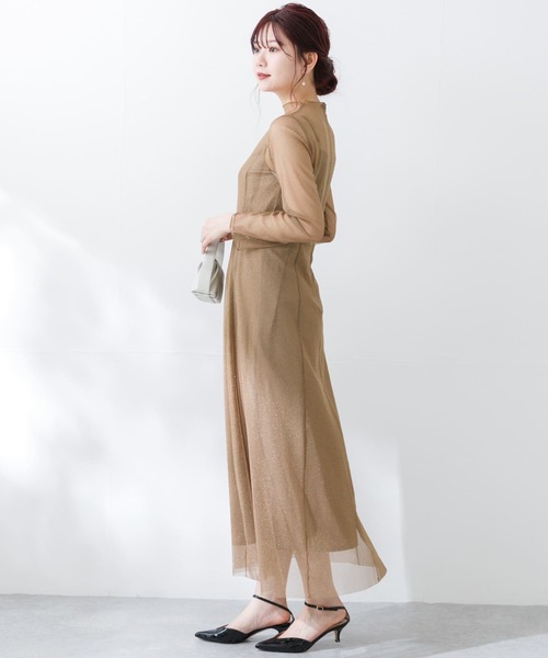 kaene（カエン）の「kaene　ラメチュールメロウワンピース（ワンピース・レディース・ゴールド系その他/ネイビー・38）」の11枚目の写真