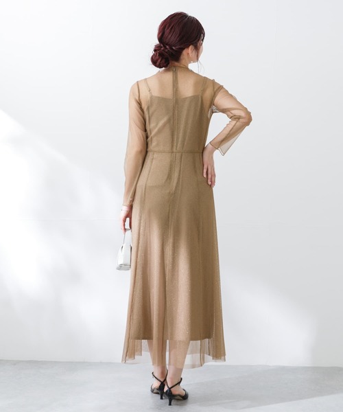 kaene（カエン）の「kaene　ラメチュールメロウワンピース（ワンピース・レディース・ゴールド系その他/ネイビー・38）」の12枚目の写真