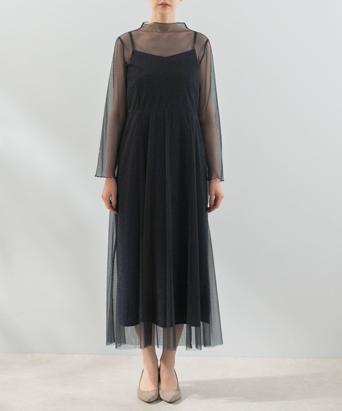 kaene（カエン）の「kaene　ラメチュールメロウワンピース（ワンピース・レディース・ゴールド系その他/ネイビー・38）」の16枚目の写真