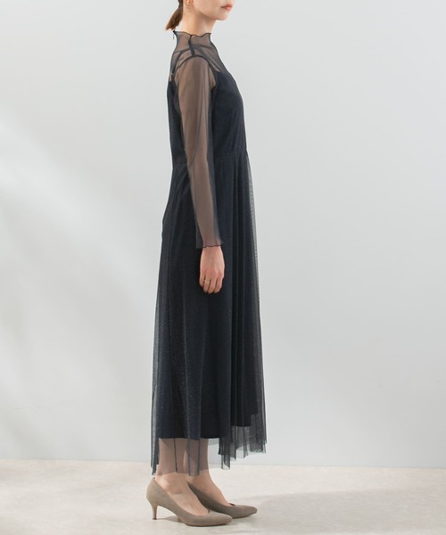 kaene（カエン）の「kaene　ラメチュールメロウワンピース（ワンピース・レディース・ゴールド系その他/ネイビー・38）」の17枚目の写真