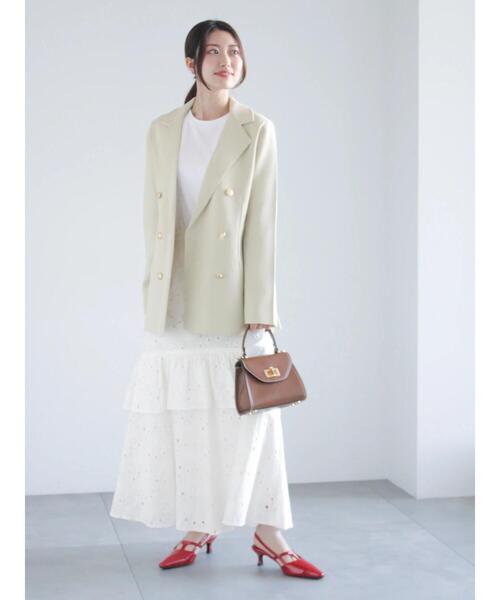 Te chichi（テチチ）の「ミラノリブダブルジャケット《2025spring catalog item》（ノーカラージャケット・レディース・ネイビー/ベージュ・F）」の6枚目の写真