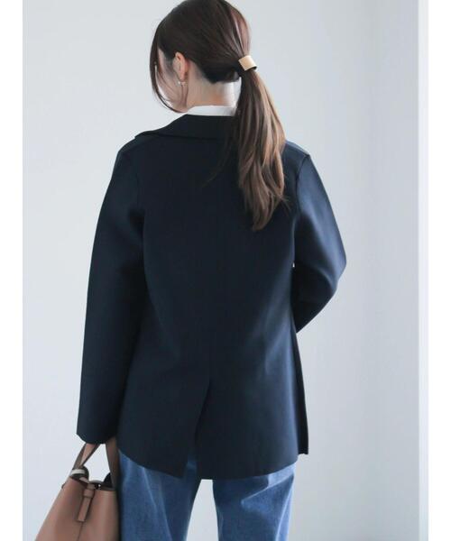 Te chichi（テチチ）の「ミラノリブダブルジャケット《2025spring catalog item》（ノーカラージャケット・レディース・ネイビー/ベージュ・F）」の13枚目の写真