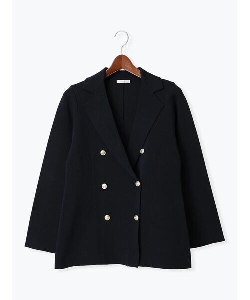 Te chichi（テチチ）の「ミラノリブダブルジャケット《2025spring catalog item》（ノーカラージャケット・レディース・ネイビー/ベージュ・F）」の17枚目の写真