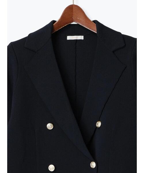 Te chichi（テチチ）の「ミラノリブダブルジャケット《2025spring catalog item》（ノーカラージャケット・レディース・ネイビー/ベージュ・F）」の19枚目の写真