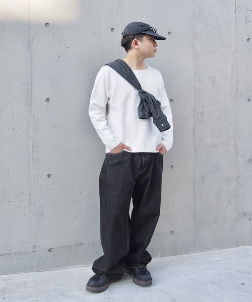 Sourcream（サワークリーム）の「2サイズ【Sourcream/サワークリーム】ワッフルヘンリーネックロンTEE（Tシャツ/カットソー・レディース・グレー/ブラック/ホワイト・MEDIUM/LARGE）」の17枚目の写真