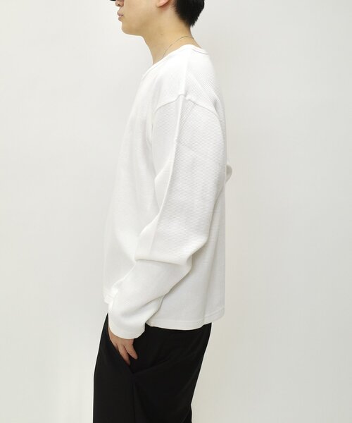 Sourcream（サワークリーム）の「2サイズ【Sourcream/サワークリーム】ワッフルヘンリーネックロンTEE（Tシャツ/カットソー・レディース・グレー/ブラック/ホワイト・MEDIUM/LARGE）」の21枚目の写真