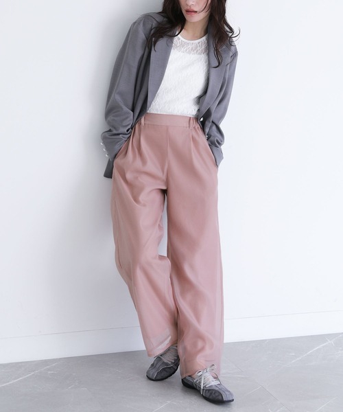 somari imagination（ソマリ イマジネーション）の「『オーガンジーレイヤードストレートパンツ』（その他パンツ・レディース・ピンク/ブラック・2/1）」の20枚目の写真