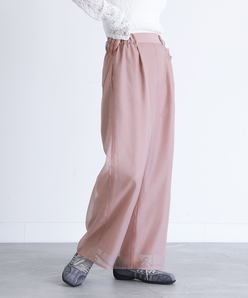 somari imagination（ソマリ イマジネーション）の「『オーガンジーレイヤードストレートパンツ』（その他パンツ・レディース・ピンク/ブラック・2/1）」の11枚目の写真