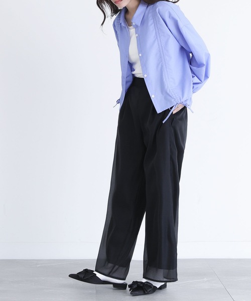 somari imagination（ソマリ イマジネーション）の「『オーガンジーレイヤードストレートパンツ』（その他パンツ・レディース・ピンク/ブラック・2/1）」の16枚目の写真