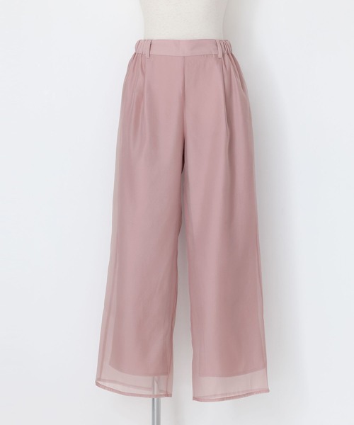 somari imagination（ソマリ イマジネーション）の「『オーガンジーレイヤードストレートパンツ』（その他パンツ・レディース・ピンク/ブラック・2/1）」の4枚目の写真