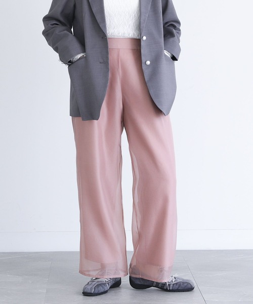 somari imagination（ソマリ イマジネーション）の「『オーガンジーレイヤードストレートパンツ』（その他パンツ・レディース・ピンク/ブラック・2/1）」の19枚目の写真