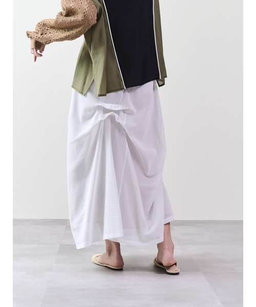 DOLLUPOOPS（ドールアップウップス）の「メッシュタック配色スカート（スカート・レディース・オフホワイト/ブラック・38）」の12枚目の写真