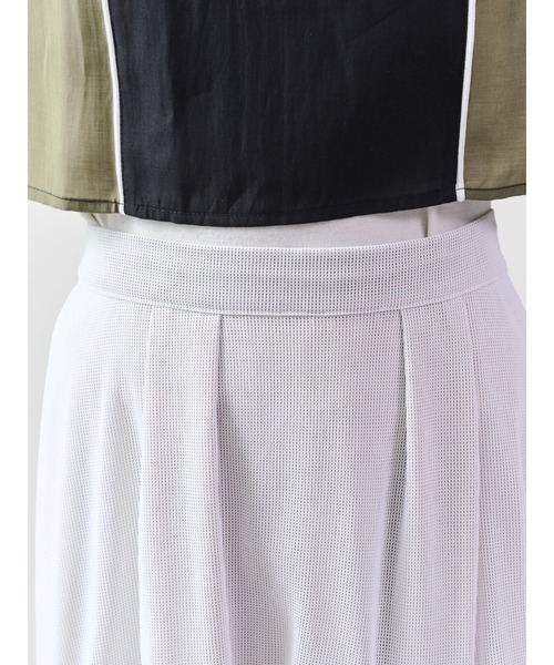 DOLLUPOOPS（ドールアップウップス）の「メッシュタック配色スカート（スカート・レディース・オフホワイト/ブラック・38）」の13枚目の写真