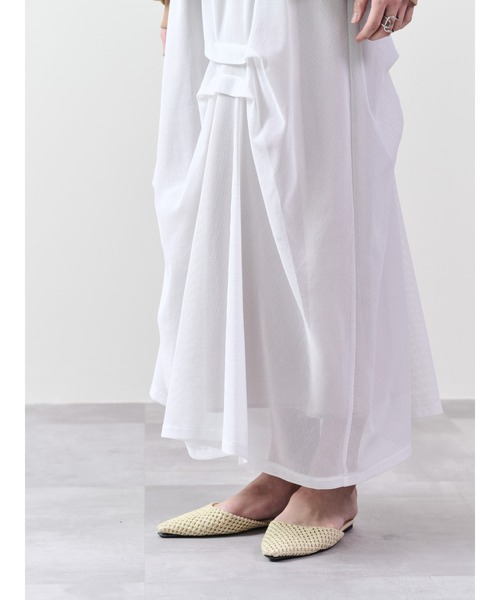 DOLLUPOOPS（ドールアップウップス）の「メッシュタック配色スカート（スカート・レディース・オフホワイト/ブラック・38）」の15枚目の写真