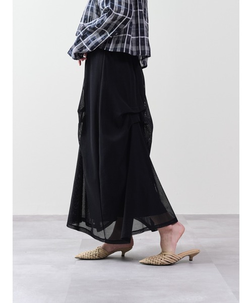 DOLLUPOOPS（ドールアップウップス）の「メッシュタック配色スカート（スカート・レディース・オフホワイト/ブラック・38）」の20枚目の写真