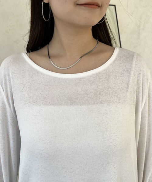 prose verse（プロズヴェール）の「袖シャーリングオーバーサイズシアートップス（Tシャツ/カットソー・レディース・ピンク/オフホワイト/ブラック・FREE）」の6枚目の写真