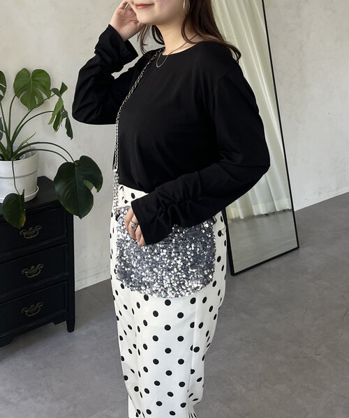 prose verse（プロズヴェール）の「袖シャーリングオーバーサイズシアートップス（Tシャツ/カットソー・レディース・ピンク/オフホワイト/ブラック・FREE）」の15枚目の写真