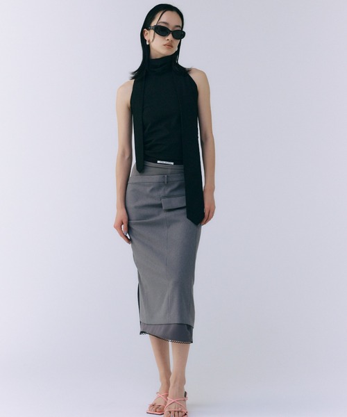 josemoon NECKTIE SHIRT/ネクタイシャツグレー JOSE MOON NECKTIE SHIRT/ネクタイシャツ