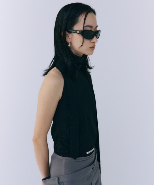 JOSE MOON(ジョゼムーン)の「NECTIE TOP/ネクタイトップ(Tシャツ/カットソー・レディース・ブラック/グレー・36/38)」の14枚目の写真