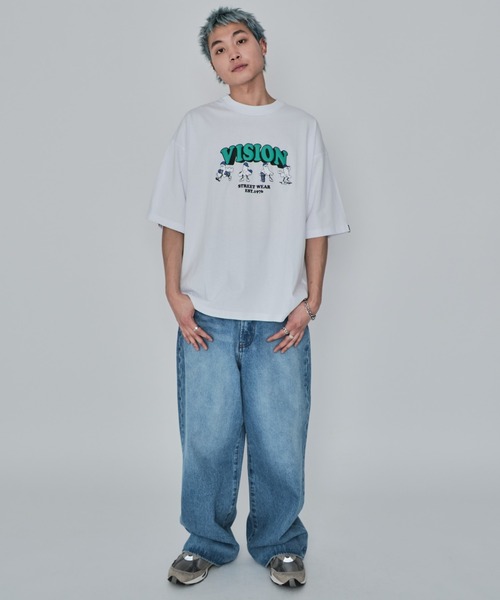 VISION STREET WEAR(ヴィジョンストリートウェア)の「∴WEGO/別注VISIONゴーストスケーターグラフィックT(Tシャツ/カットソー・メンズ・ホワイト/ブラック/ブルー・LARGE/MEDIUM)」の22枚目の写真