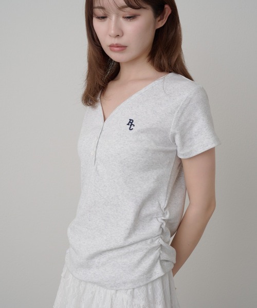 RAY CASSIN Vネックヘンリー胸刺繍半袖Tシャツ WEB限定/お気に入り登録2.6万人】Vネックヘンリー胸刺繍半袖T