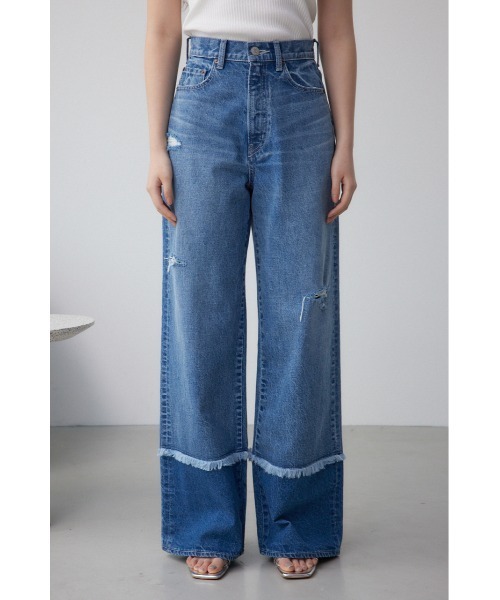 AZUL by moussy(アズールバイマウジー)の「AZUL DENIM スウィッチングバイカラーデニム(デニムパンツ・レディース・ブルー/ライトブラック・SMALL/MEDIUM)」の11枚目の写真