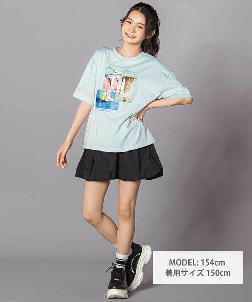 ZIDDY（ジディ）の「フォトプリント半袖Tシャツ(130~160cm)（Tシャツ/カットソー・キッズ・グリーン/ブラック/ホワイト・150cm/140cm/FREE/130cm）」の5枚目の写真