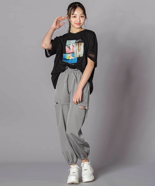 ZIDDY（ジディ）の「フォトプリント半袖Tシャツ(130~160cm)（Tシャツ/カットソー・キッズ・グリーン/ブラック/ホワイト・150cm/140cm/FREE/130cm）」の12枚目の写真