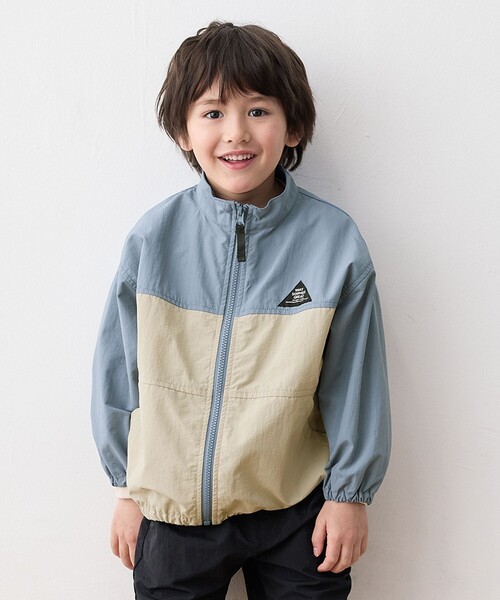 ANY（エニィ）の「スタンドカラー ウインドブレーカー（ブルゾン・キッズ・ブラック系/ブルー系/ライトイエロー系・110/100/120/130）」の2枚目の写真