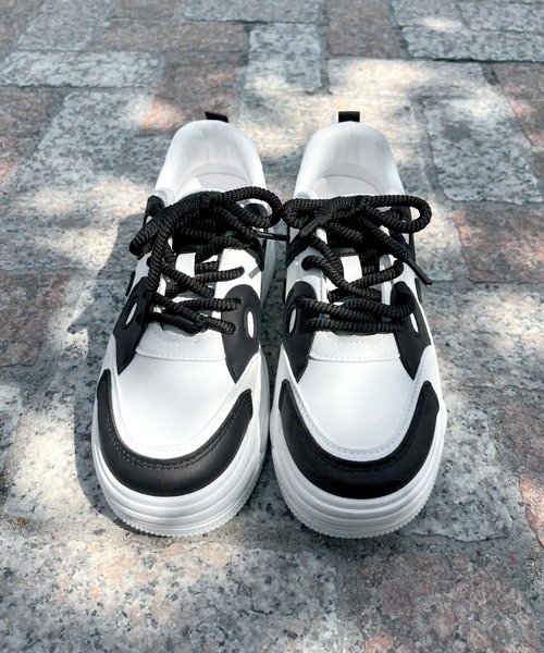LUGG NAGG(ラグナグ)の「【BeF】プラットフォーム厚底パンダスニーカー(スニーカー・レディース・ブラック/ホワイト・S/LL/L/M)」の7枚目の写真