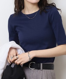 コットンフライス5分袖Tシャツ