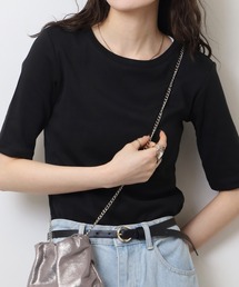 コットンフライス5分袖Tシャツ